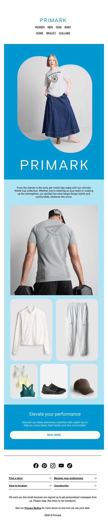 Primark campaign cover email