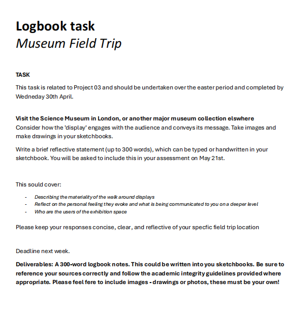 Project 3 - Logbook task